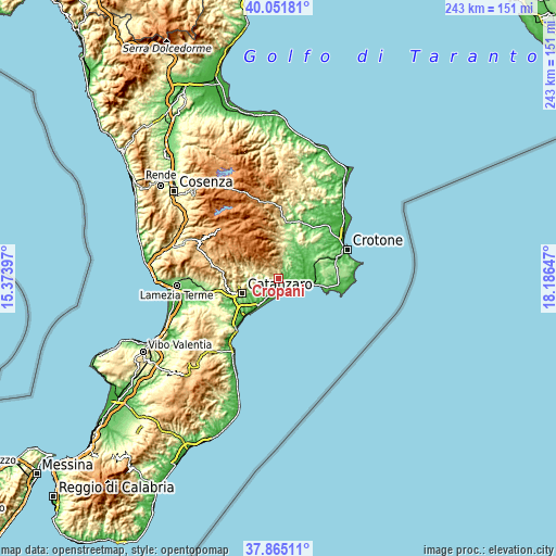 Topographic map of Cropani