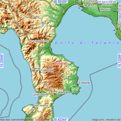 Topographic map of Cropalati