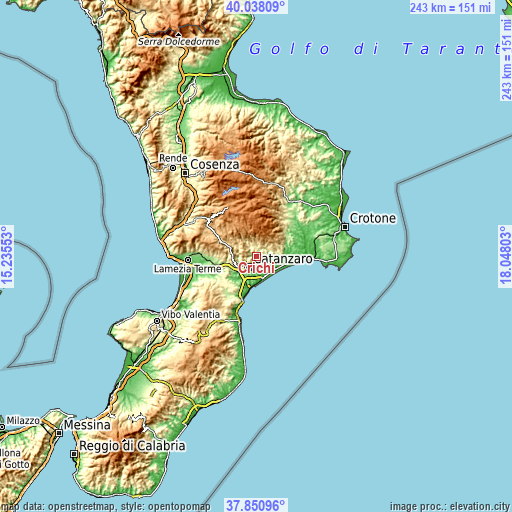 Topographic map of Crichi