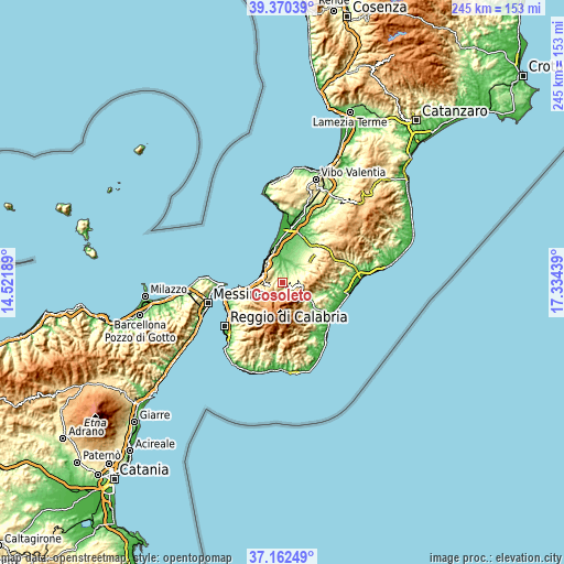 Topographic map of Cosoleto