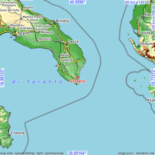 Topographic map of Corsano