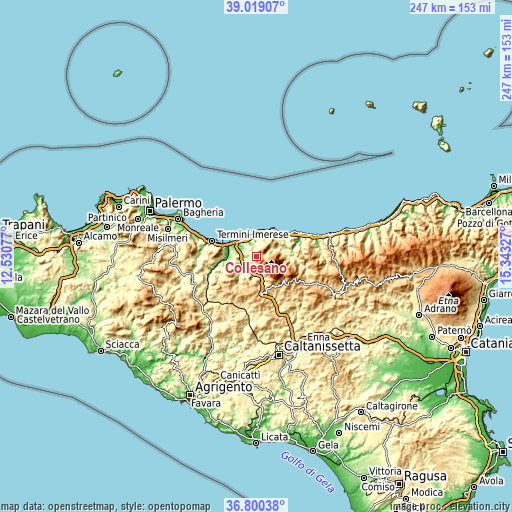 Topographic map of Collesano