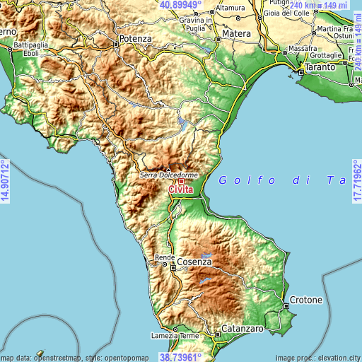 Topographic map of Civita