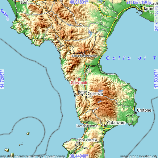 Topographic map of Cervicati