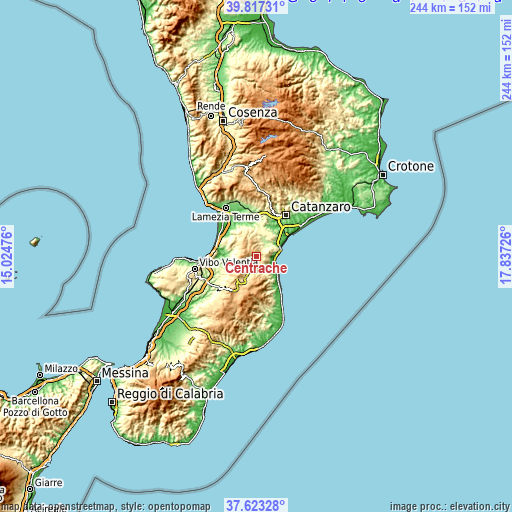 Topographic map of Centrache