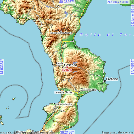 Topographic map of Celico