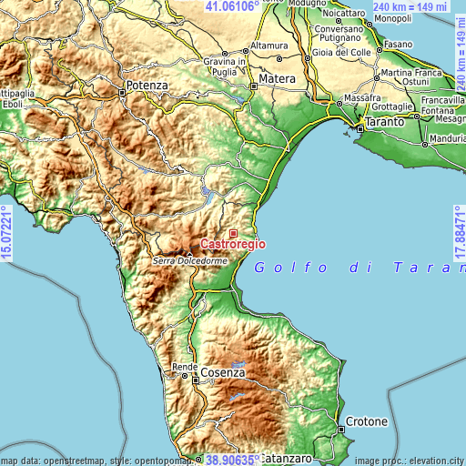 Topographic map of Castroregio