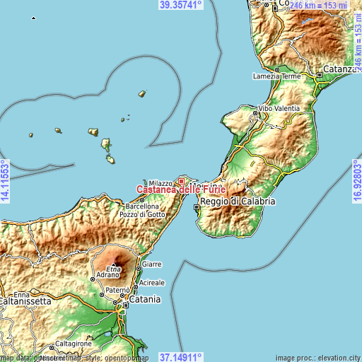 Topographic map of Castanea delle Furie