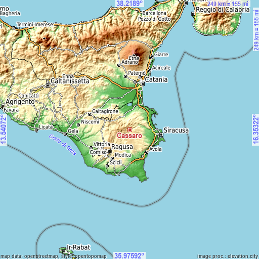 Topographic map of Cassaro