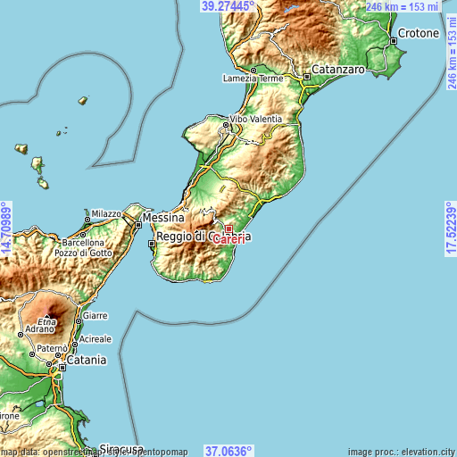 Topographic map of Careri