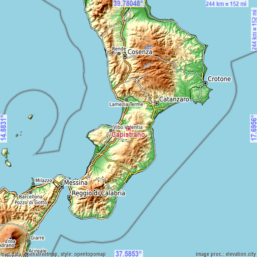 Topographic map of Capistrano