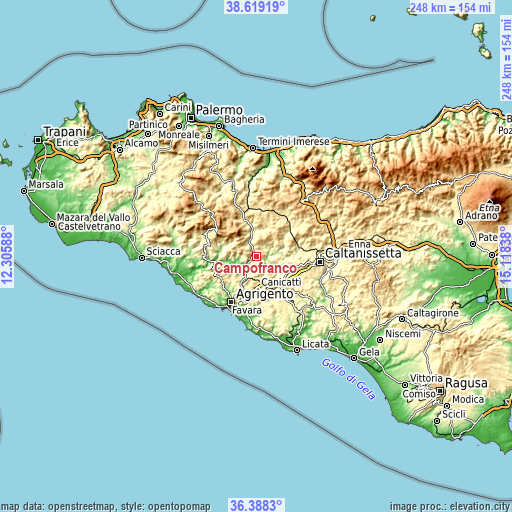 Topographic map of Campofranco