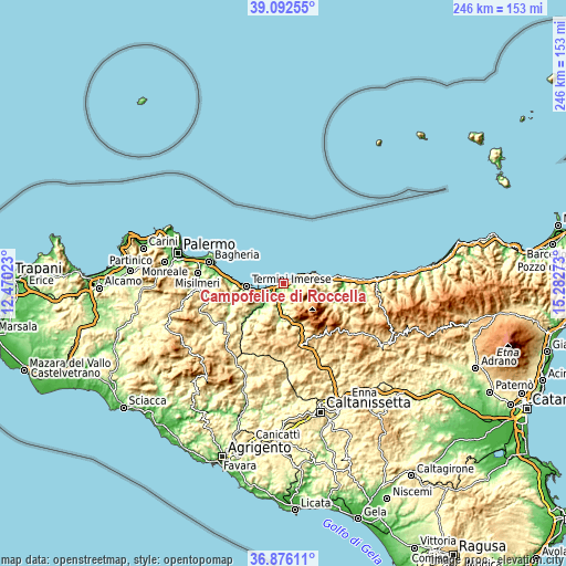 Topographic map of Campofelice di Roccella