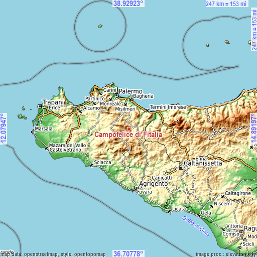 Topographic map of Campofelice di Fitalia