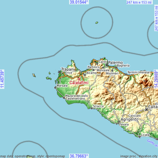 Topographic map of Calatafimi