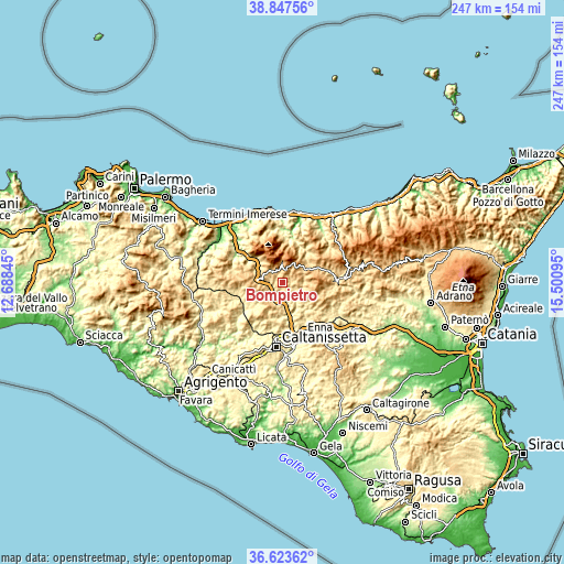 Topographic map of Bompietro