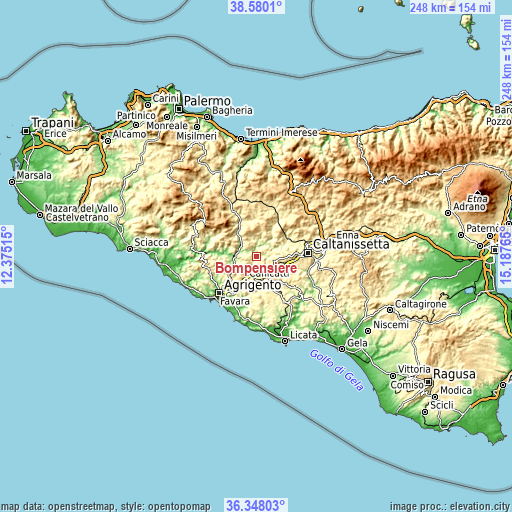 Topographic map of Bompensiere