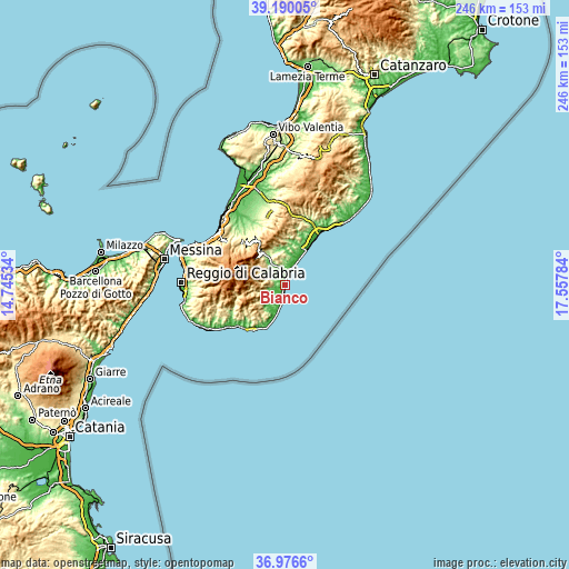 Topographic map of Bianco