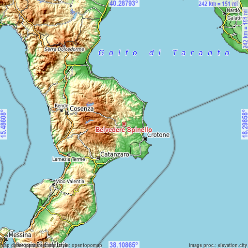 Topographic map of Belvedere Spinello