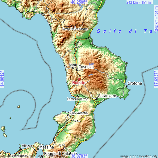 Topographic map of Belsito