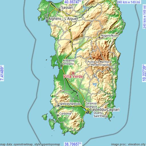 Topographic map of Villa Verde