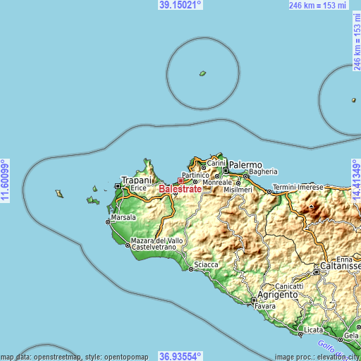 Topographic map of Balestrate