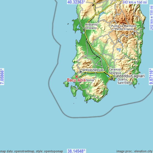 Topographic map of Bacu Abis