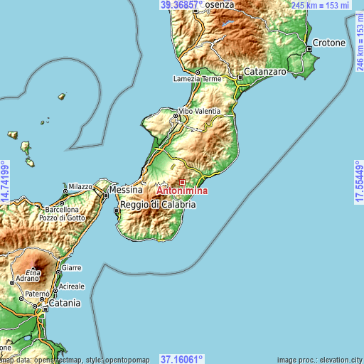 Topographic map of Antonimina
