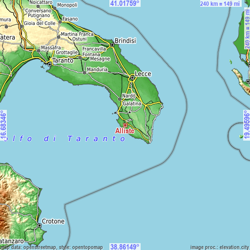 Topographic map of Alliste