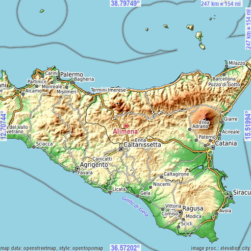 Topographic map of Alimena