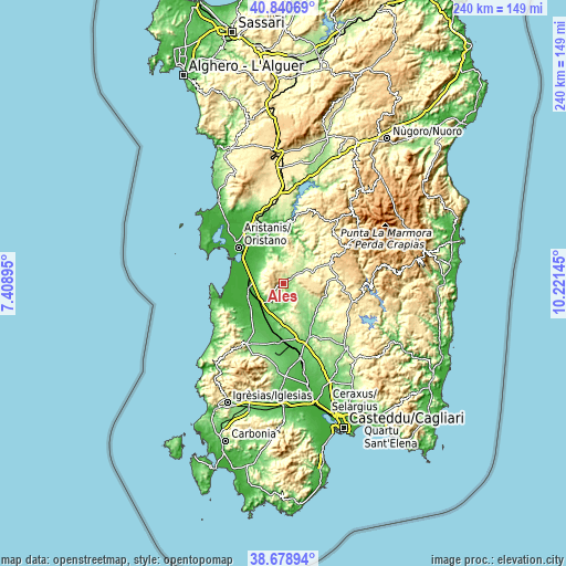 Topographic map of Ales