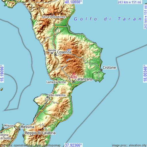 Topographic map of Albi