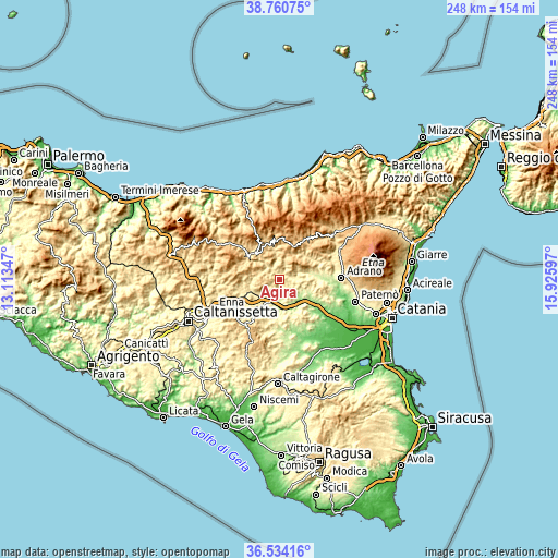 Topographic map of Agira