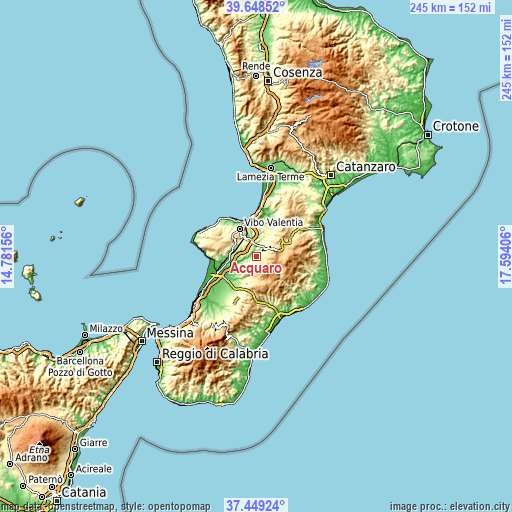 Topographic map of Acquaro