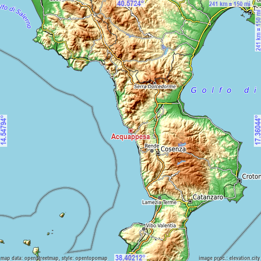 Topographic map of Acquappesa