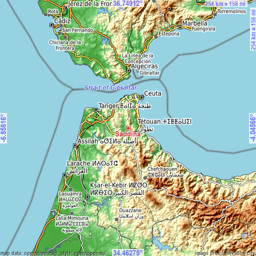Topographic map of Saddina