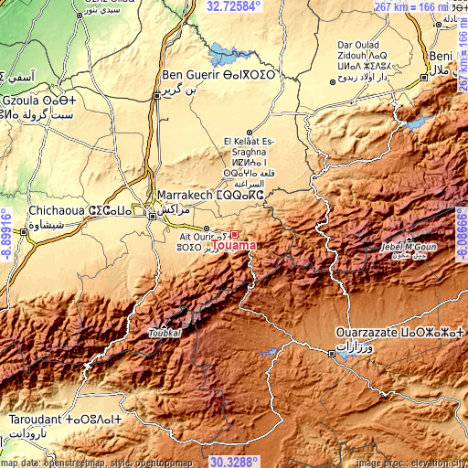 Topographic map of Touama