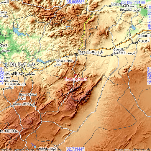 Topographic map of Tmourghout