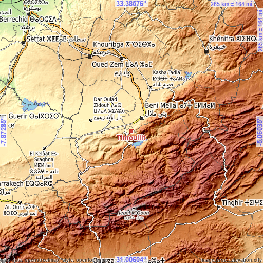 Topographic map of Timoulilt