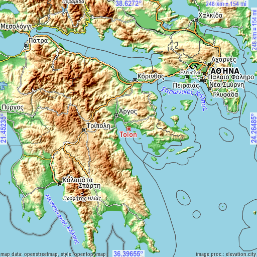 Topographic map of Tolón