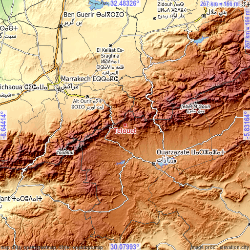 Topographic map of Telouet