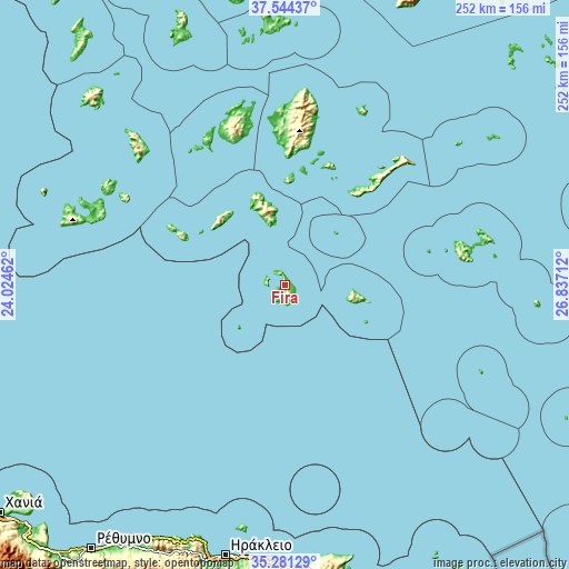 Topographic map of Firá