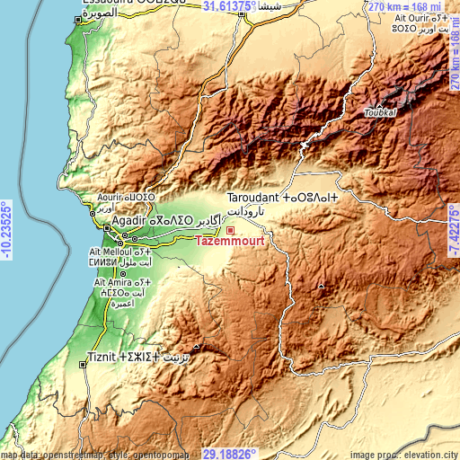 Topographic map of Tazemmourt