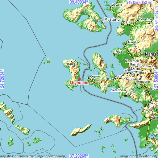 Topographic map of Thymianá