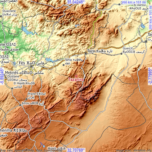 Topographic map of Tazarine
