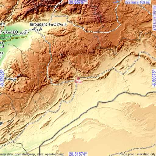 Topographic map of Tata