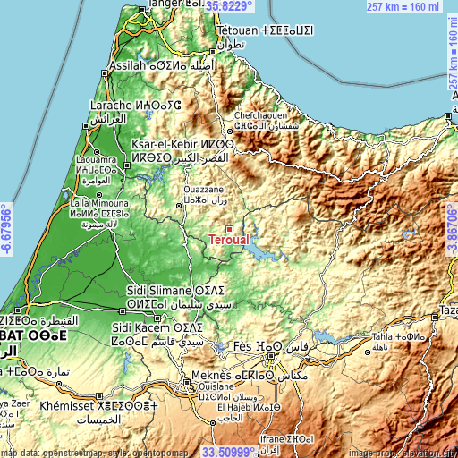 Topographic map of Teroual