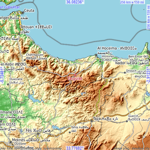Topographic map of Targuist