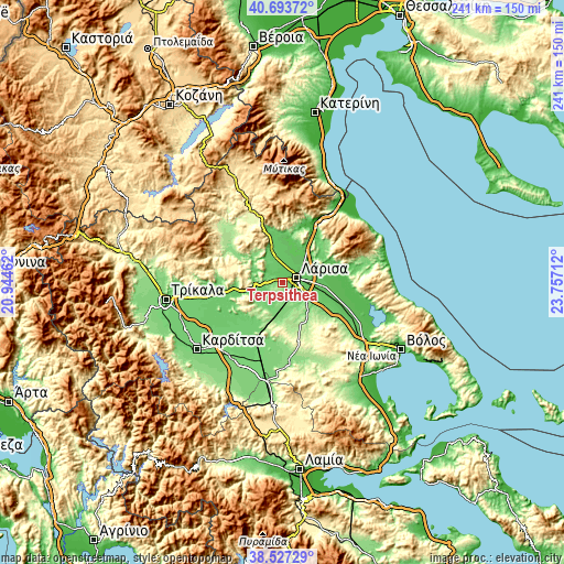 Topographic map of Terpsithéa