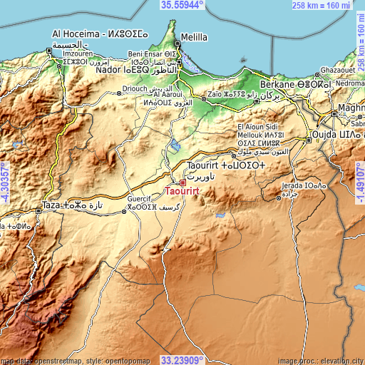 Topographic map of Taourirt
